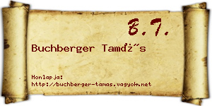 Buchberger Tamás névjegykártya
